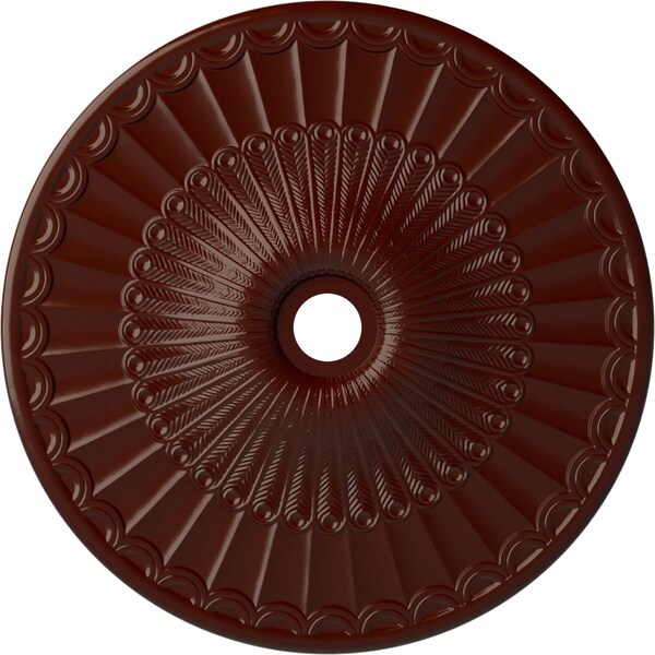 Ekena Millwork Galveston Medallion (Canopies up to 4 3/4"), 36 5/8"OD x 3 5/8"ID x 2 3/8"P, Brushed Mahogany CM36GLBMF - main